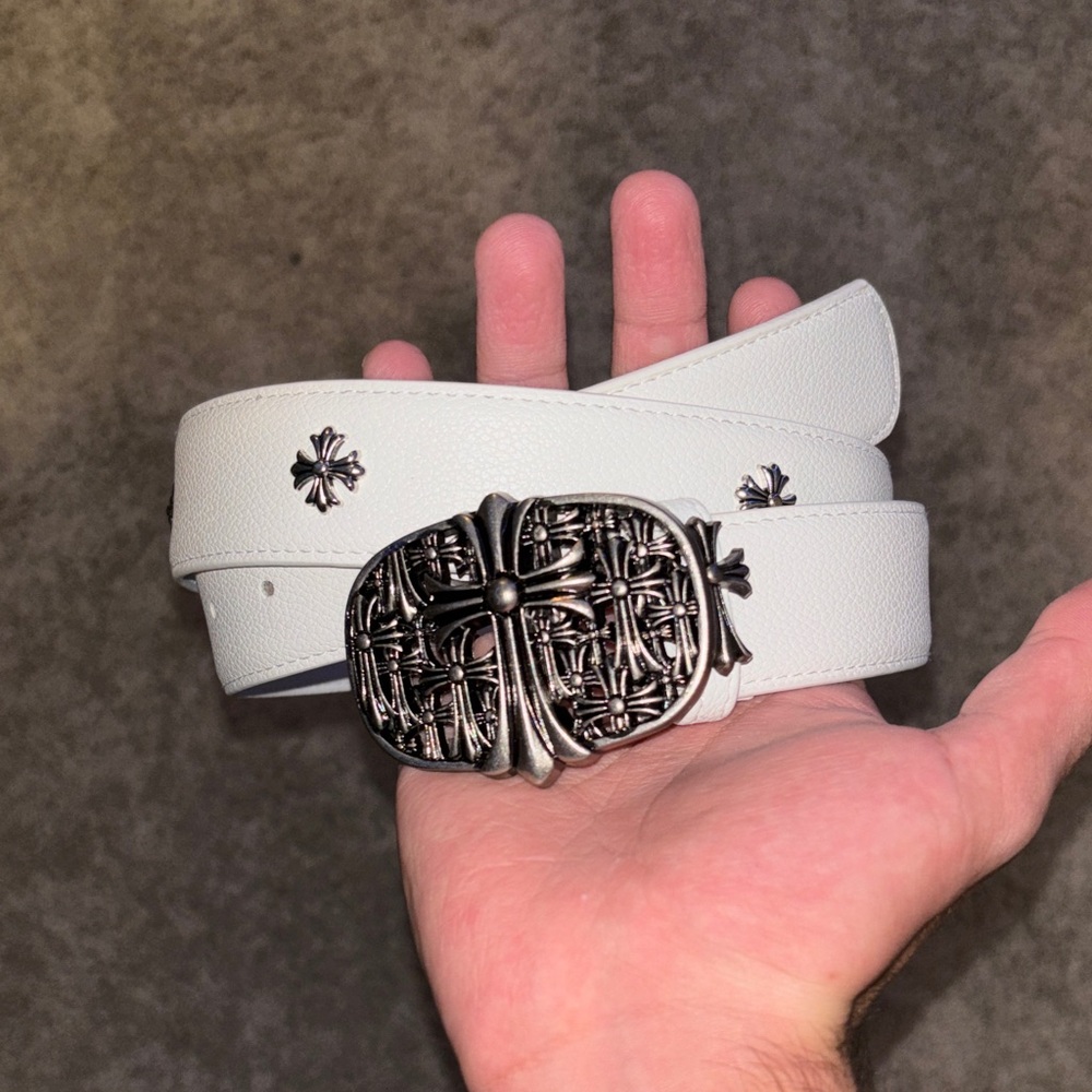 White chrome belt